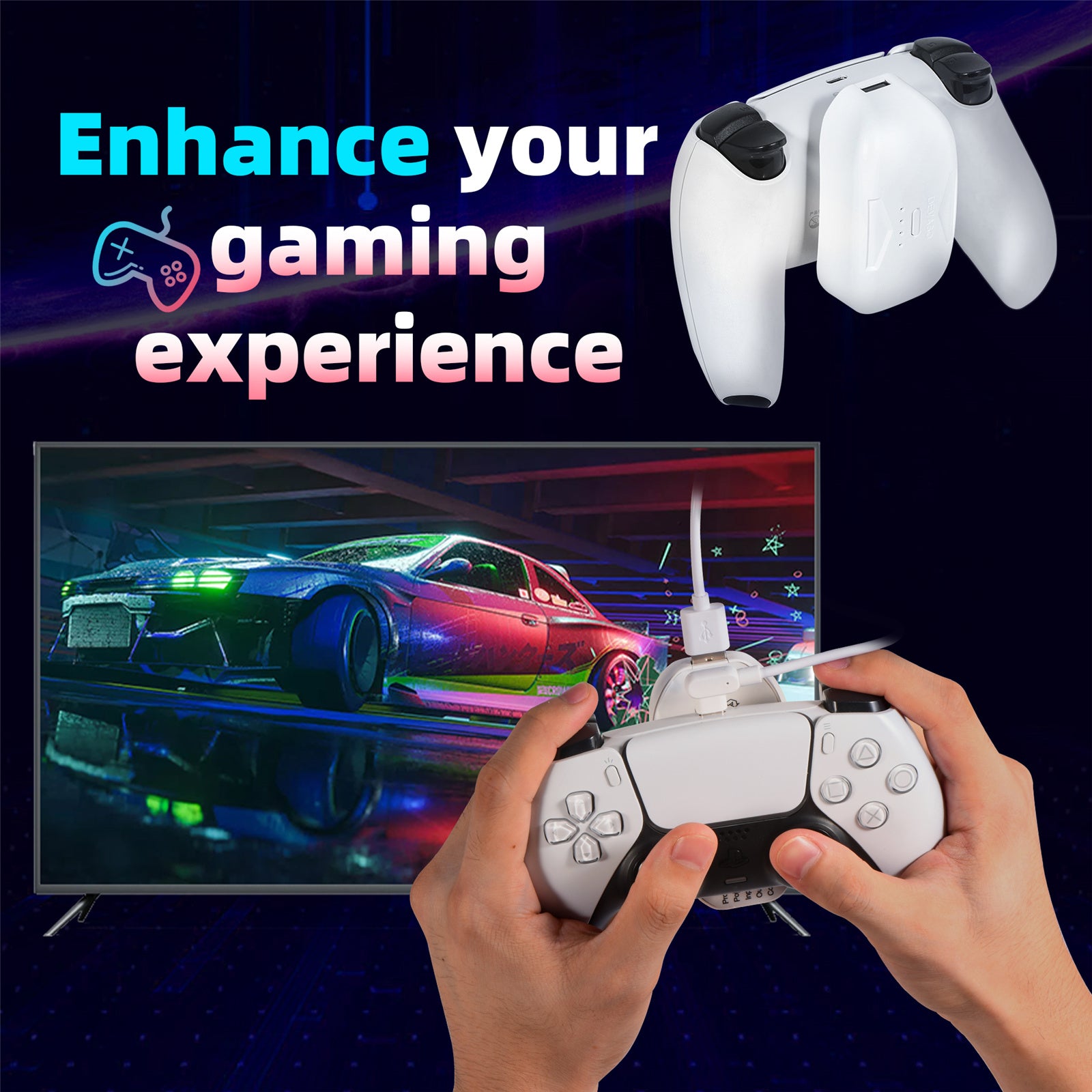 DEVASO Portable Charging Case Compatible with PS5 Gamepad 6000mAh Power Bank Game Console Controller Charger DEVASO Portable Charging Case Compatible with PS5 Gamepad 6000mAh Power Bank Game Console Controller Charger